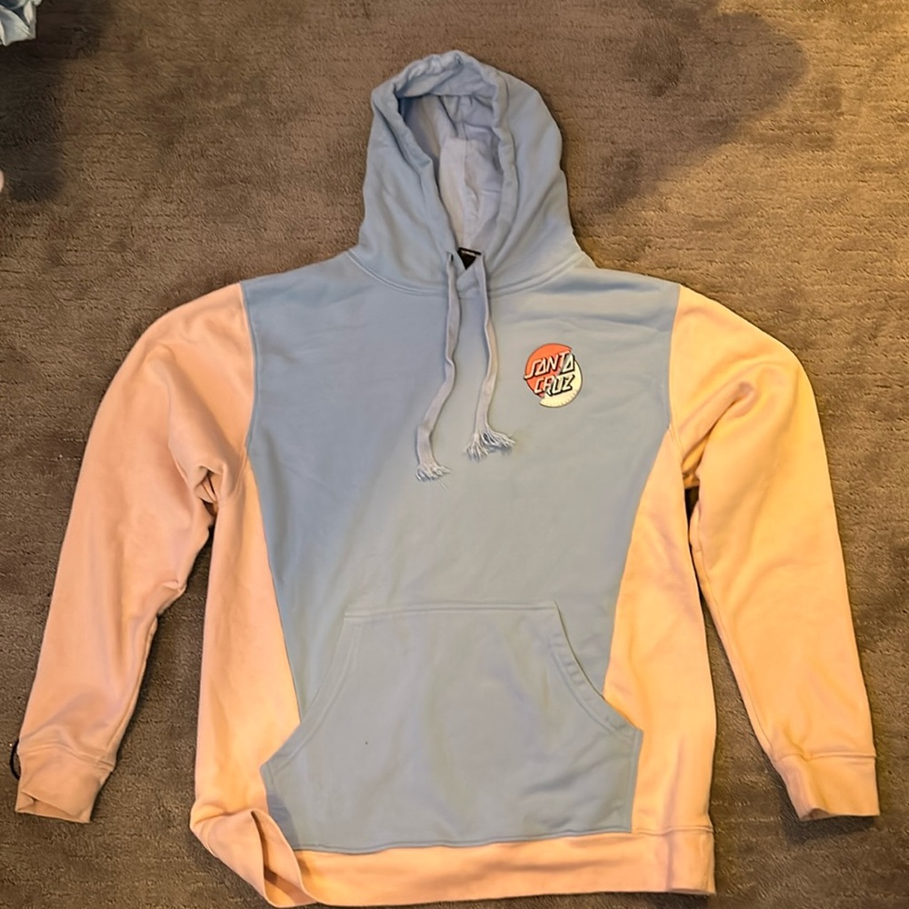 Blue and pink Santa Cruz sweatshirt